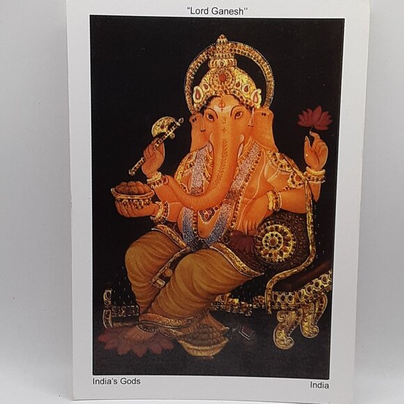 One Free With Tapestry OR Book Ganesh Hindu Satya Card Postcard Photo Frame Art - Picture 2 of 6